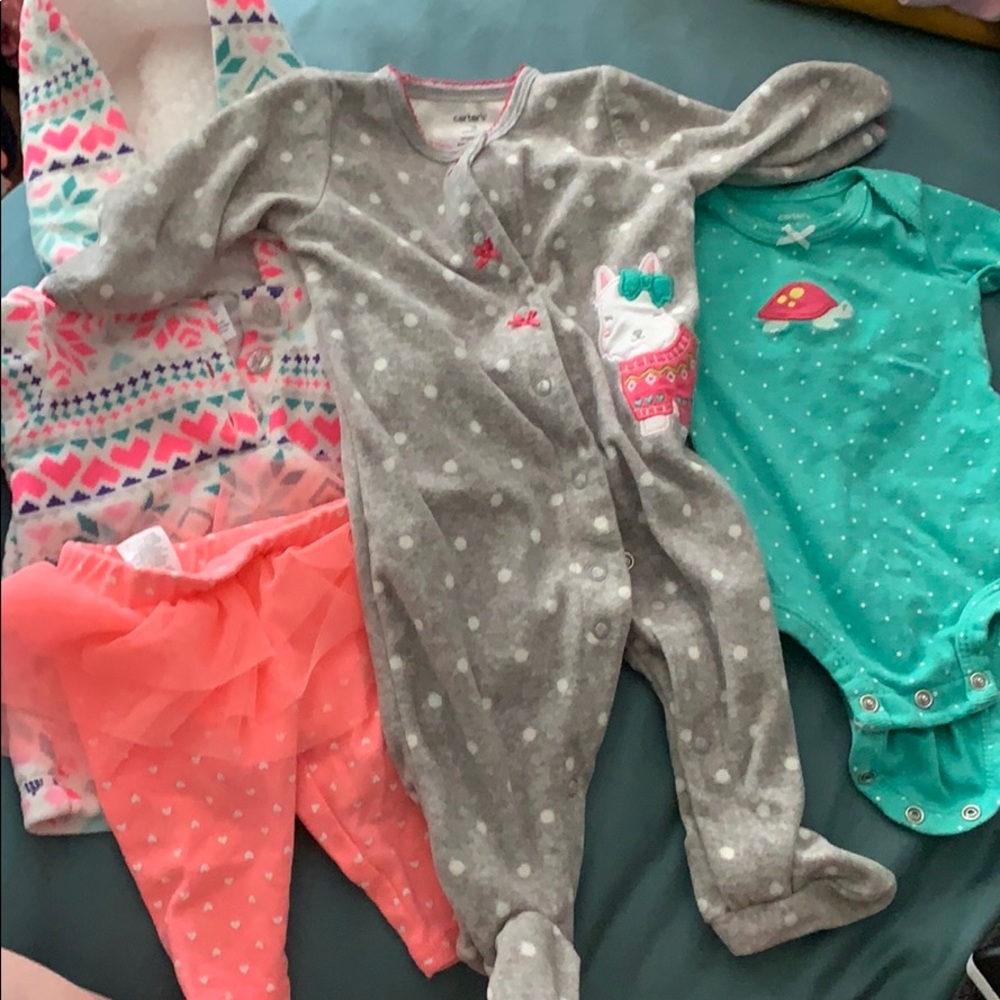 Four piece Misc. Carters winter baby outfits!